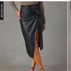 Black leather skirt